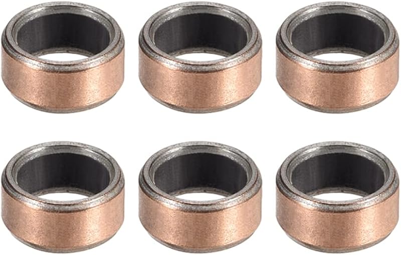 sourcing map Sleeve Bearing 6mm Bore x 8mm OD x 4mm L Plain Bushings 6pcs