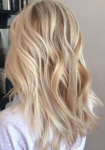 Moresoo Hair Topper Honey Blonde Highlighted with #613 Blonde 6 Inch Clip in Hair Topper for Women with Thinning Hair Mono Base PU Around 5 x 5 inch Clip on/in Hair Piece