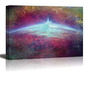 A Light on The Horizon in an Abstract Painting - Canvas Art Home Art - 12x18 inches