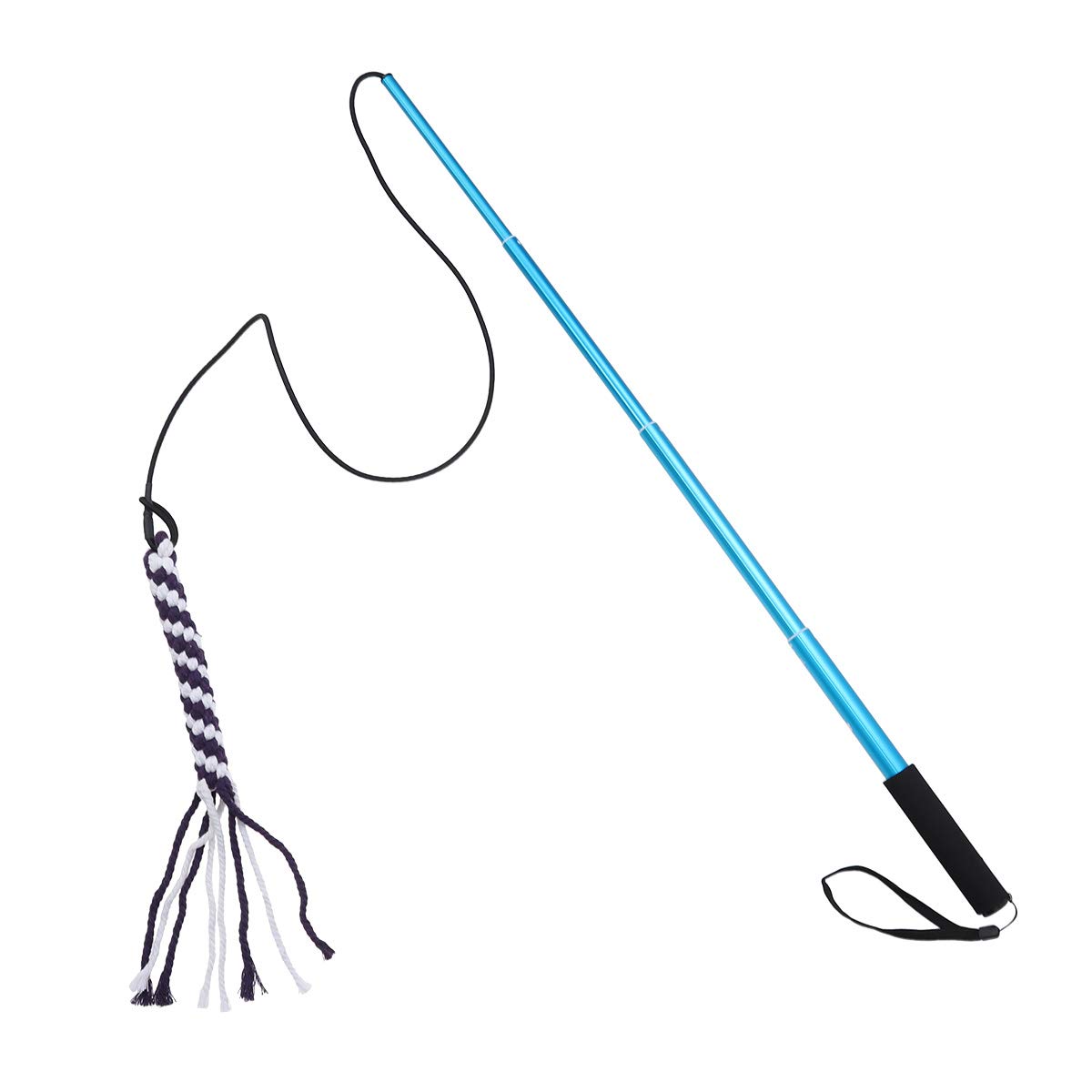 VILLCASE Extendable Interactive Dog Toys-Extendable Flirt Pole Pet Funny Portable Chewing Toy Dog Training Chase Rod Outdoor Exercising Toys Blue