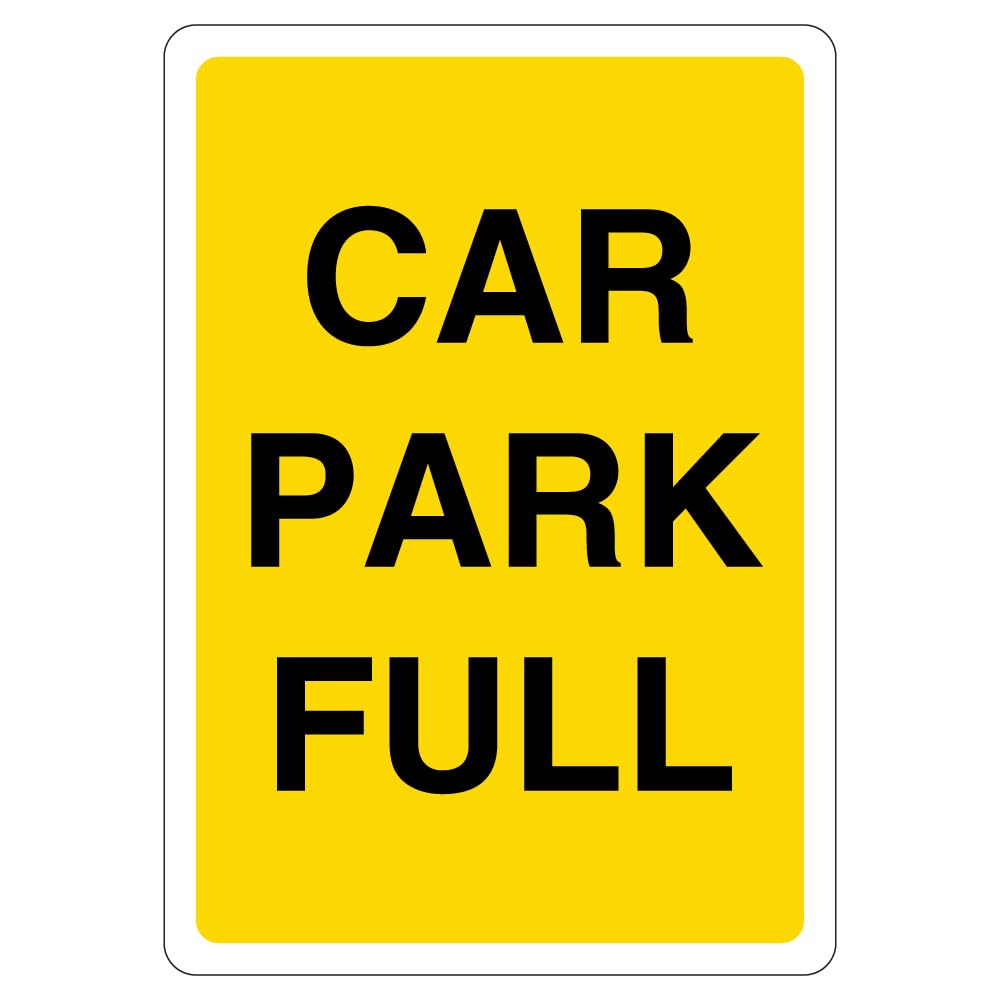 V Safety Car Park Full with Black Text Box 210 x 297 mm (A4) - 3mm Reflective Aluminium Composite Safety Sign
