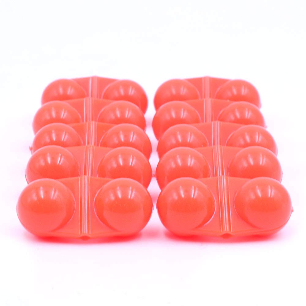 ANCLLO 10Pcs Fishing Double Rattle, Portable ABS Double Rattle Sea Fishing Attractor Bell Beads Accessory for Luring Fish ​(Red)
