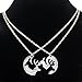 Q&Q Fashion Pack of 2 Vintage Silver Coin Stag Deer Couple Friendship Best Friends Pendant Necklace