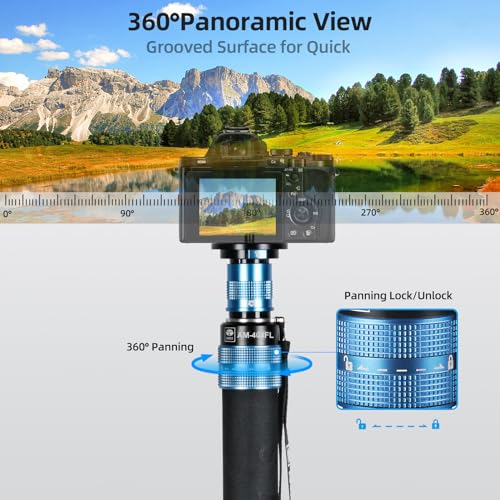 SIRUI Camera Monopod with Stands, 74.8 Inch Aluminium Travel Video Monopod with Removable Base, Maximum Load of 26.4 lbs, 360° Panoramic, for Canon Nikon Sony (AM-404FL)