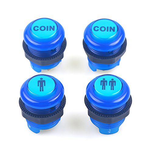 image for Easyget 4 Pcs/Lot 5V LED Illuminated Push Button 1P / 2P Player Start 