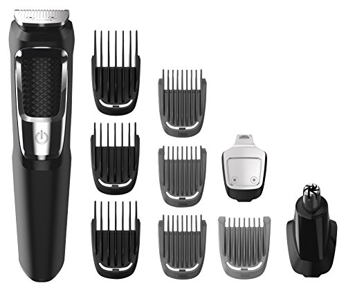 Philips Multigroom Series 3000 Cordless with 10 Trimming Accessories, Lithium-Ion and Storage Bag, MG3750/10