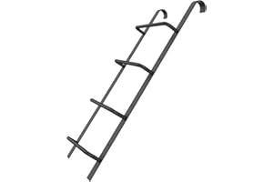 YEEZOO 4-Rung Window Well Ladder, Heavy Duty Steel Basement Egress Ladder, Fire Escape for Emergency Home Safety(45.2" Lx17.9 W, Hooked, Matte Black)