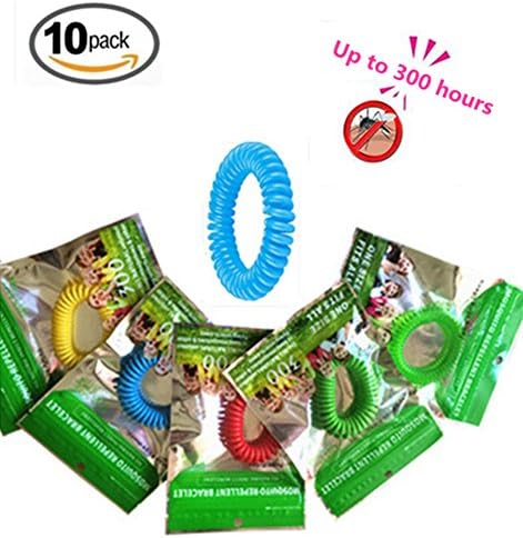 Wtong Natural Mosquito Repellent Bracelets Insect Bug Repellent Bands,Waterproof,Deet-Free Wristband,Non Toxic, Pest Control for Kids,Toddlers &amp; Adults(Pack of 10) (polyethylene)