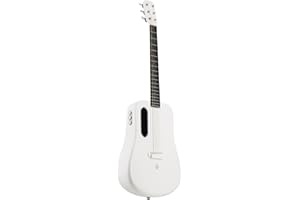 LAVA ME 2 Carbon Fiber Guitar with Effects 36 Inch Acoustic Electric Travel Guitar with Bag Picks and Charging Cable (Freeboost-White)