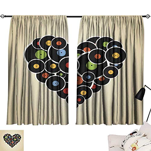 Hariiuet Waterproof Window Curtain Vinyl Heart 72 X96 Bedroom