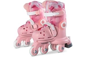 Yvolution Learner Twista Skates – 2-in-1 Adjustable Kids Roller Skates for Ages 2+ – Converts from Tri-Wheel to Inline Skates – No Tools Needed – US Size 7-11