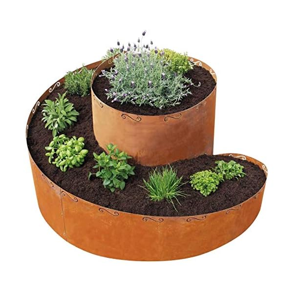 Dekowelt Giessen Bellissa Kräuterspirale Corten Stahl 130 x 140 x 80 cm Kräuterschnecke Edelrost