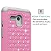 Fierce XL Case, EC™ Hybrid [Dual Layer] [Drop Protection] Studded Rhinestone Crystal Bling Protective Case Cover For Alcatel OneTouch Fierce XL (Pink+Gray)