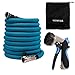 Vitovill Expandable Garden Hose, 50ft Heavy Duty Water Hose, Brass Chrome Plating Fittings, Double Latex Core, Strong Fabric - Flexible Durable Expanding Hose with 8 Function Spray Nozzle (Blue)