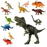 Dinosaur Hand Toy Set for Toddlers, Large 12 Piece Educational for Kids, Boys and Girls, Featuring Tyrannosaurus Rex, Stegosaurus, Brontosaurus and More
