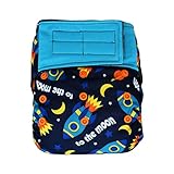 Charcoal Bamboo AIO All-In-One Cloth Diaper with Pocket, Hook-and-Loop (Spaceship)
