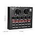 fosa V8 Multifunctional Live Sound Card, USB Audio Interface Intelligent Volume Adjustable Audio Mixer Sound Card with Multiple Funny Sound Effect for Recording Hosting Speech