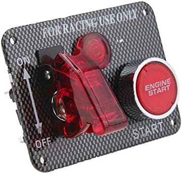 Ronben Carbon Fiber Race Car Ignition Accessory Engine Start Push Button Switch Panel (1 Switch)