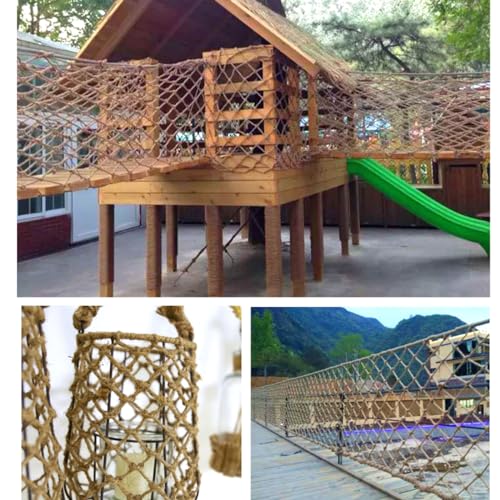 SSWZHANG Hemp Rope Protection Net for Children Partition Wall Cover Outdoor Climbing Hammock Swing Indoor Fence (Size: 1 x 6 m (3 x 20 ft))