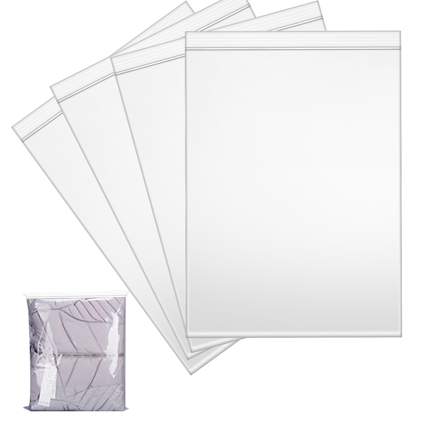 MELODYING Large Resealable Clear Plastic Bags 40×60cm, 20PCS, Storage Bag, Press Seal Bags, Thickening and Durable, Apply to Storing Clothes, Quilts, Blankets, Lego blocks