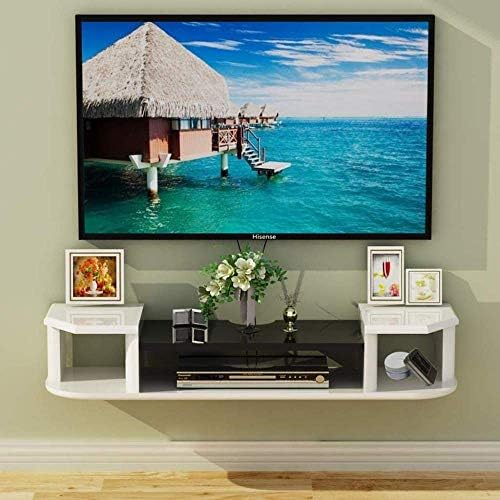 フローティングシェルフ壁掛けテレビキャビネット寝室リビングルームウォールシェルフルーターセットトップボックスdvdプレーヤー収納棚ディスプレイシェルフ テレビスタンド ブラック100cm カラー名 ホワイト80cm Color Black 90cm Size Black 90cm