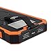 QueenAcc 15000mAh Solar Charger, Solar Power Bank with LED Flashlight Portable Charger, Backup Solar Power Pack, Dual USB Port Solar Battery Charger for Smart phones and Other USB Devices(orange)