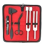 Tactical Black - Set of 5 pcs Reflex Percussion Taylor Hammer + Penlight + Tuning Fork C 128 C 512 + Bandage Scissors 5.5"