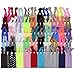Kenz Laurenz 100 Hair Ties No Crease Ribbon Elastics Ouchless Ponytail Holders Hair Bands (100 Hair Ties-Prints and Solids)