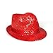 Light Up Sequin Fedora for Men & Women - LED Hat Party Supplies - Red