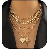 CSIYANJRY99 Layered Gold Necklaces for Women Chunky Gold Necklace Stack Layered Cuban Paperclip Snake Chain Necklace Retro Coin Dainty Pendant Toggle Clasp Necklace