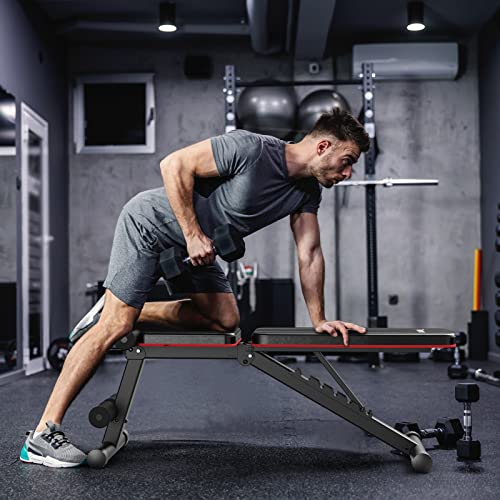 PASYOU Adjustable Weight Bench, Full Body Workout Strength Training Bench Press Foldable Incline Decline Bench Sit Up Exercise Equipment for Home Gym PA300/PA400/PA500