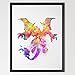 Dignovel Studios 8X10 Charizard Inspired Watercolor print illustration Art Print Nursery decor Kids Art N239