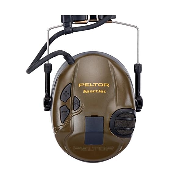 3M Peltor SportTac GehÃ¶rschutz grÃ¼n - Intelligente OhrschÃ¼tzer mit aktiver SchalldÃ¤mmung speziell fÃ¼r JÃ¤ger und SportschÃ¼tzen - Dynamische GerÃ¤usch-Regelung - SNR 26dB, inkl Wechselschalen Orange – Bild 5