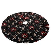 BOAOHG Pirate Skulls 36-inch Christmas Tree Skirt for Festive Christmas Decoration