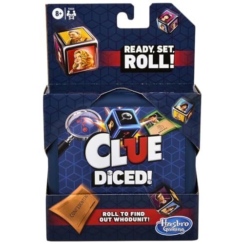 Hasbro Gaming Clue Diced Game, Easy to Learn Game, Quick Game, Portable Travel Game, Family Board Game, Fast Game for Kids Ages 8 and Up