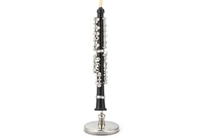 Mini Oboe Model Decorative Musical Instrument Ornament for Desktop Display Gifts, Metal, Colorful, 8.5 * 1 * 1cm