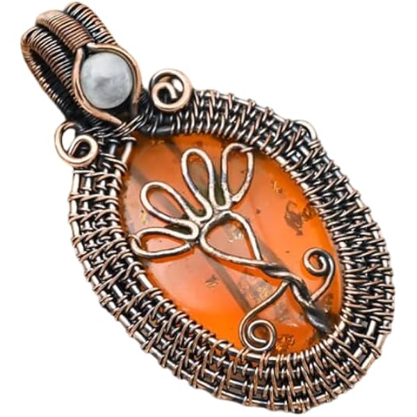 Colgante árbol De La Vida Con ámbar Báltico, Plata 925g - Azabache
