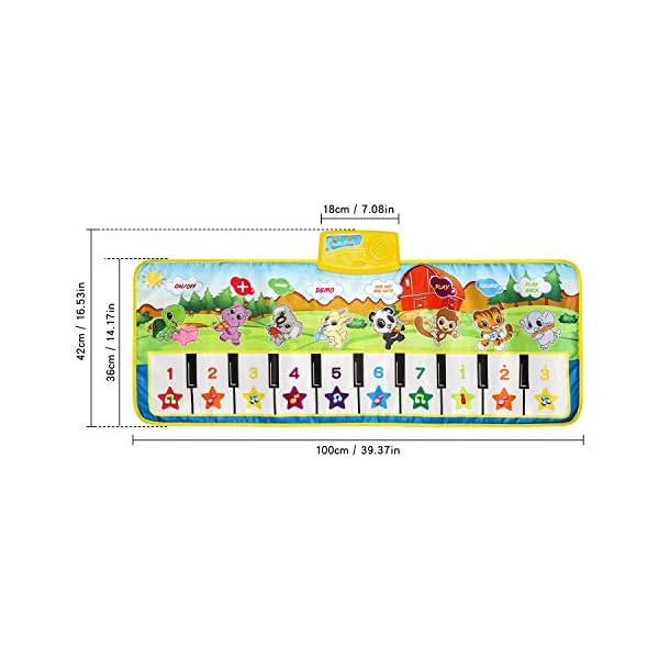 sanlinkee Piano Mat for Kids, Music Mats Touch Play Musical Carpet Piano Floor Mat for Children