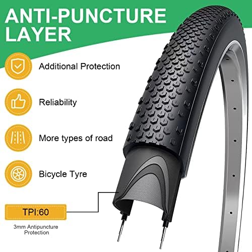 ZUKKA Bicycle Tire Road Bike Tires 700 x 28C Folding Bead Tires