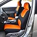 FH Group Car Seat Covers Full Set Cloth - Universal Fit Automotive Seat Covers, Low Back Front Seat Covers, Solid Back Seat Cover, Washable Car Seat Cover for SUV, Sedan and Van Orange