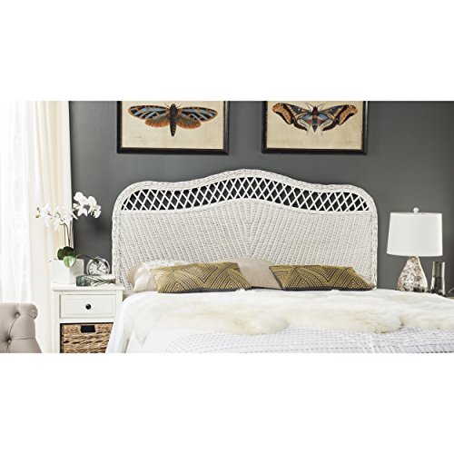 Safavieh Home Collection Sephina White Rattan Headboard (Queen) Beachfront Decor
