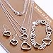 preciastore Women's 925 Sterling Silver Heart Necklace, Bracelet and Earring Set