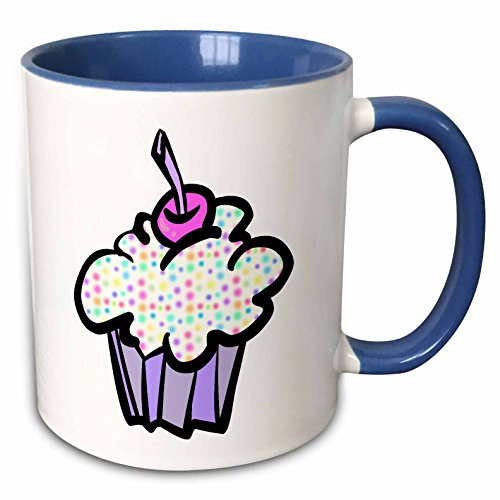 3drose Pastel Dots Cupcake Mug 11 Oz Blue White