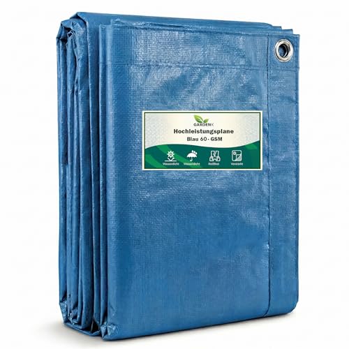 GARDENIX Multifunctioneel zeil, geweven zeil, beschermend zeil, blauw 60 g/m² (6 m x 10 m)