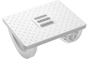 COBETE Rocking Foot Rest Under Desk for Office Use, Comfort Foot Stock for Desk with Massage Function, Ergonomic Adjustable Footrest That Can Improve Sitting Posture and Alleviate Fatigue(White)