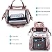 LOKASS Large Clear Backpack Transparent Multi-Pockets Backpacks/Outdoor Backpack Fit 15.6 Inch Laptop Safety Travel Rucksack with Rose Gold Trim-Adjustable Straps & Mesh Side(Rose Gold)