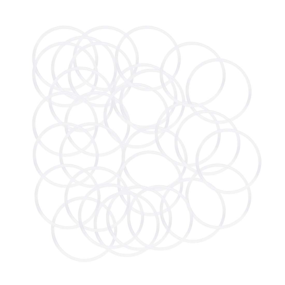 sourcing map Silicone O-Rings, 32mm OD 29mm ID 1.5mm Width VMQ Seal Gasket for Compressor Valves Pipe Repair, White, Pack of 30