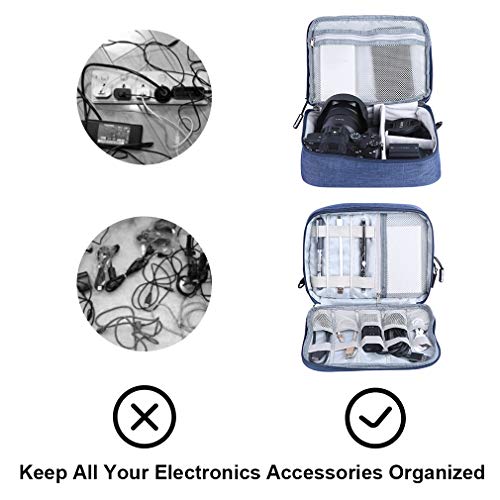 image for GUOHAN Double Layer Electronic Organizer Travel Universal Cable Organi