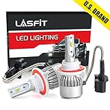 LASFIT H13 9008 LED Headlight Bulbs 72W 7600LM 6000K Xenon White Internal Driver Dual Beam Headlight Hi/Lo Beam All-in-One (Pack of 2)