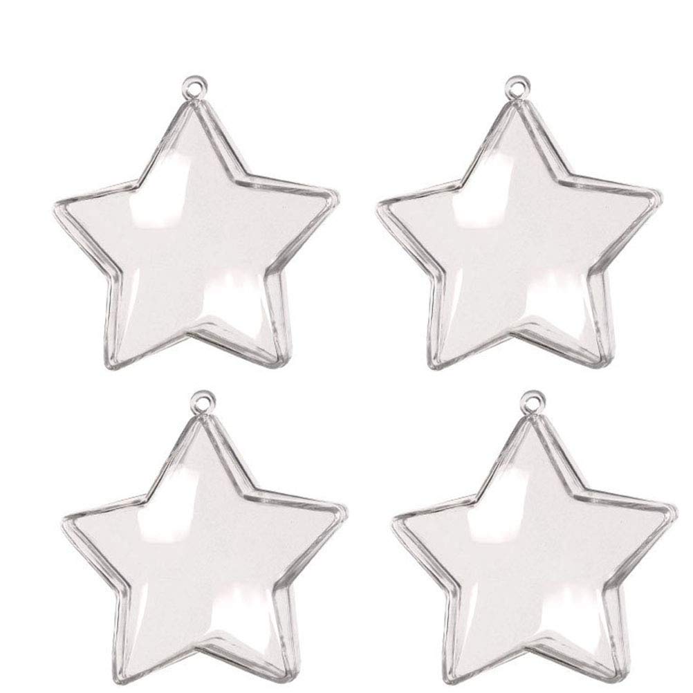 OUNONA 10pcs Christmas Plastic Ball Christmas Tree Ornament Baubles Wedding Hanging Decoration, 8cm